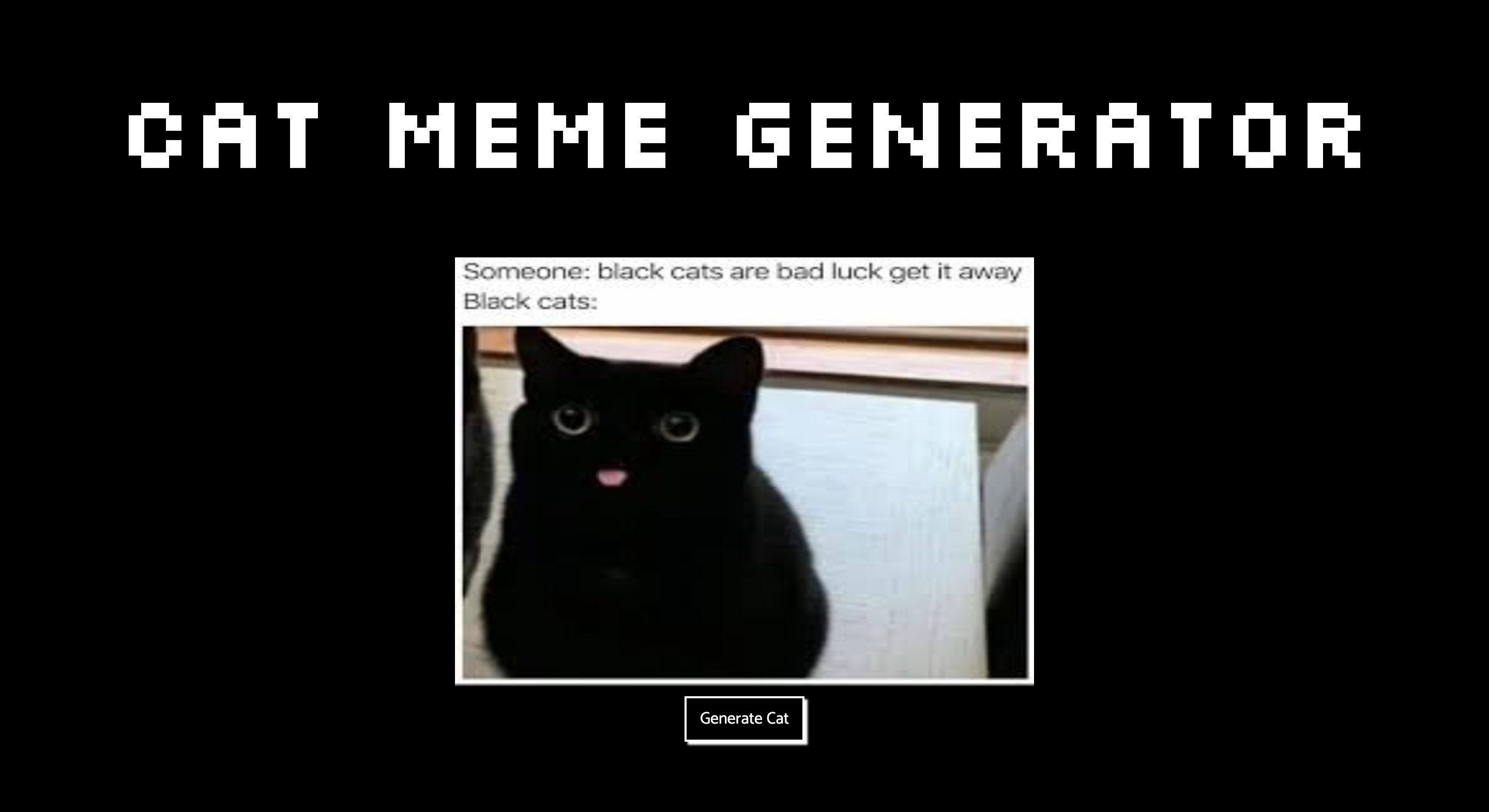 Screenshot of a cat meme generator webpage